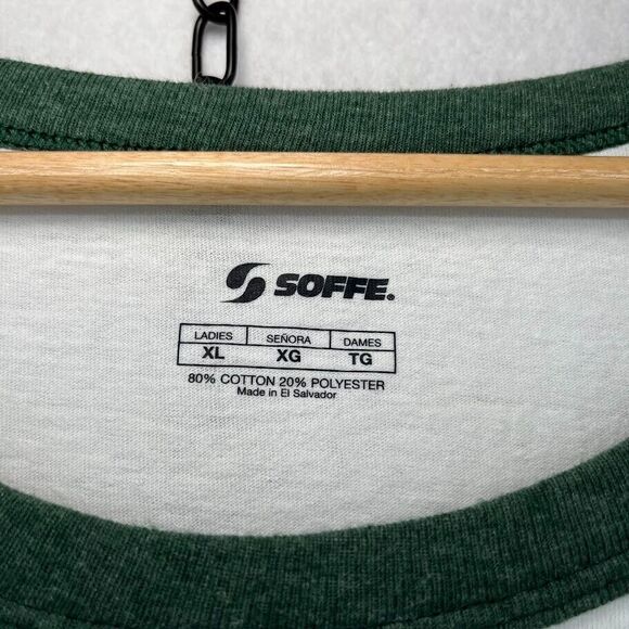 "TOO LIT TO‎ QUIT" Christmas Holiday Women's Baseball Tee Lights Novelty Size XL - Picture 3 of 6